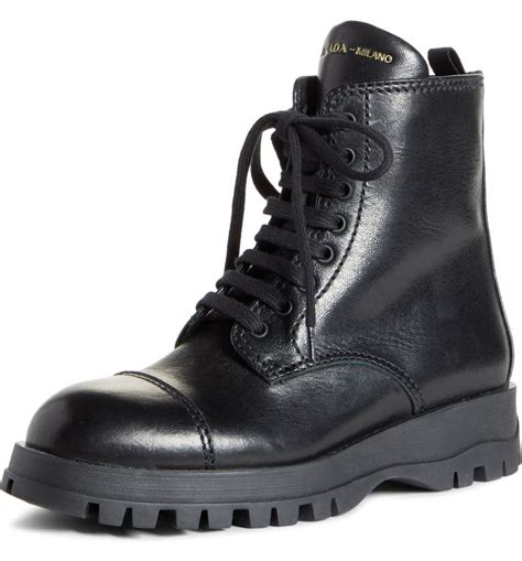 prada leopard hiking boots|prada lace up combat boots.